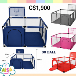 Corral de Juegos Multifuncional con Canasta