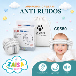 Protectores Auditivos Ajustables para Bebé – color Blanco